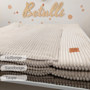 Cord Wickelauflage Taupe mit abnehmbarer wasserdichter Auflage mit Druckknöpfen