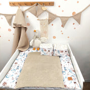 Wasserdichte Wickelauflage Blue-Beige - Wale & Luftballons