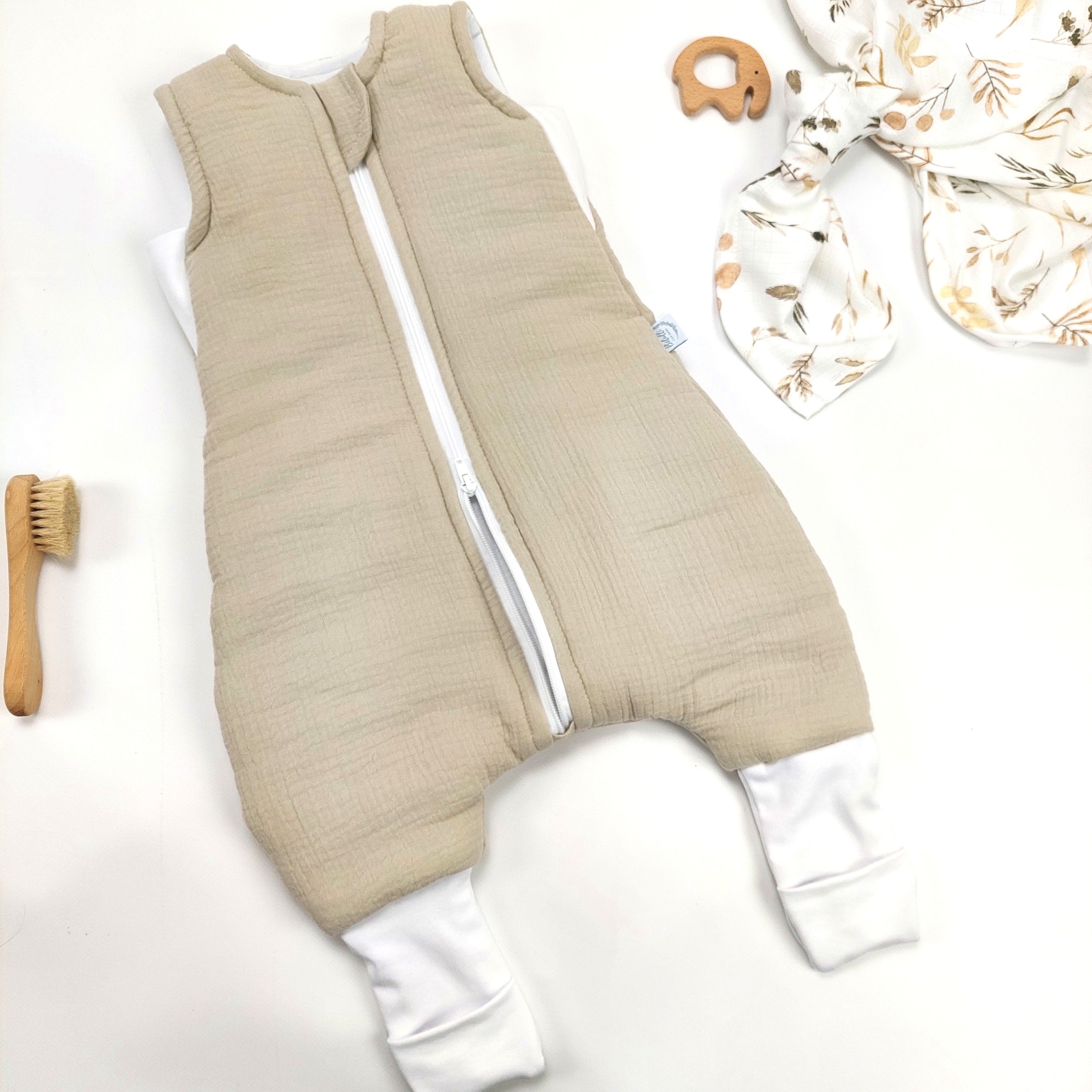 Baby Schlafsack mit Füßen Musselin Beige – Betulli