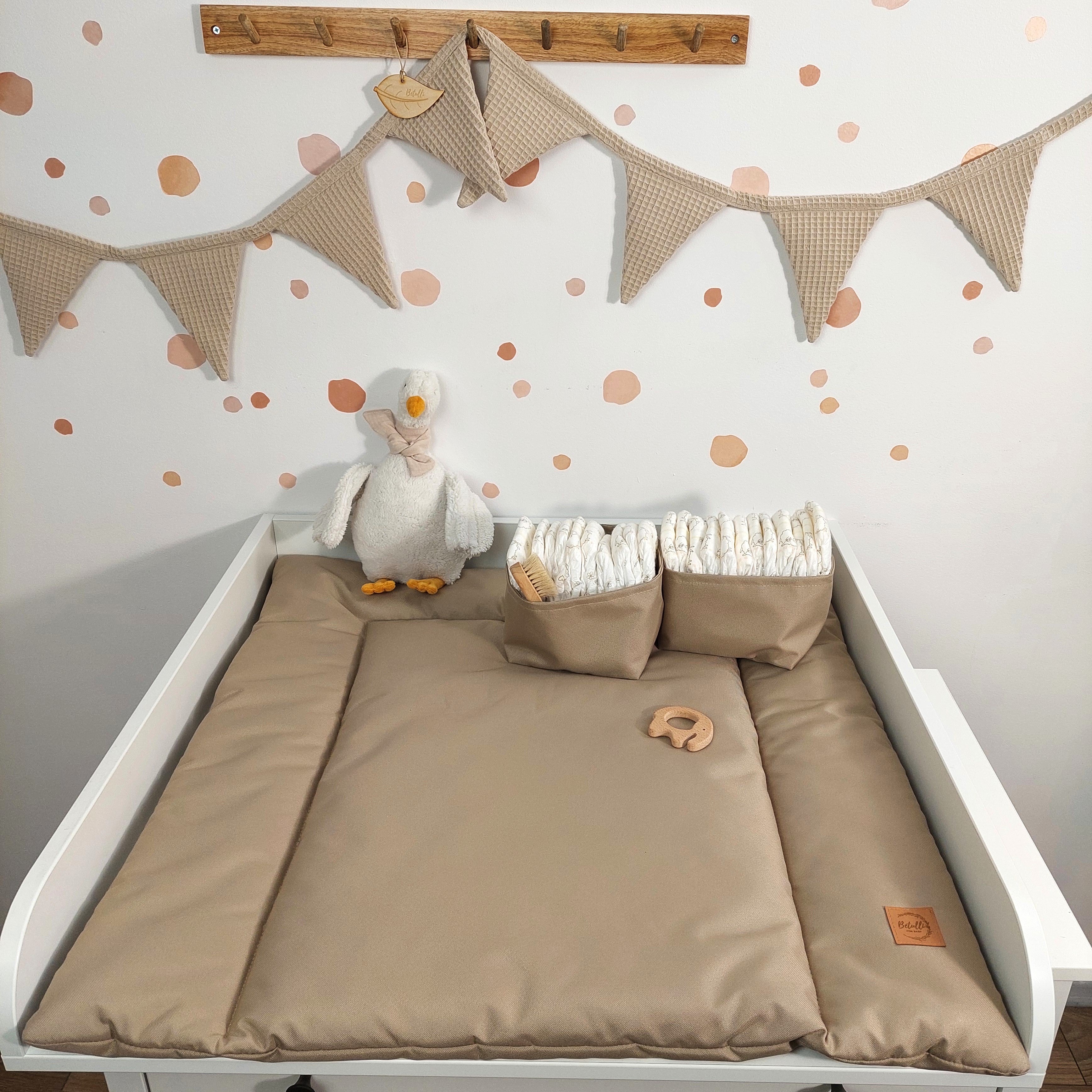 Wasserabweisende Wickelauflage Dunkelbeige Mocha mousse
