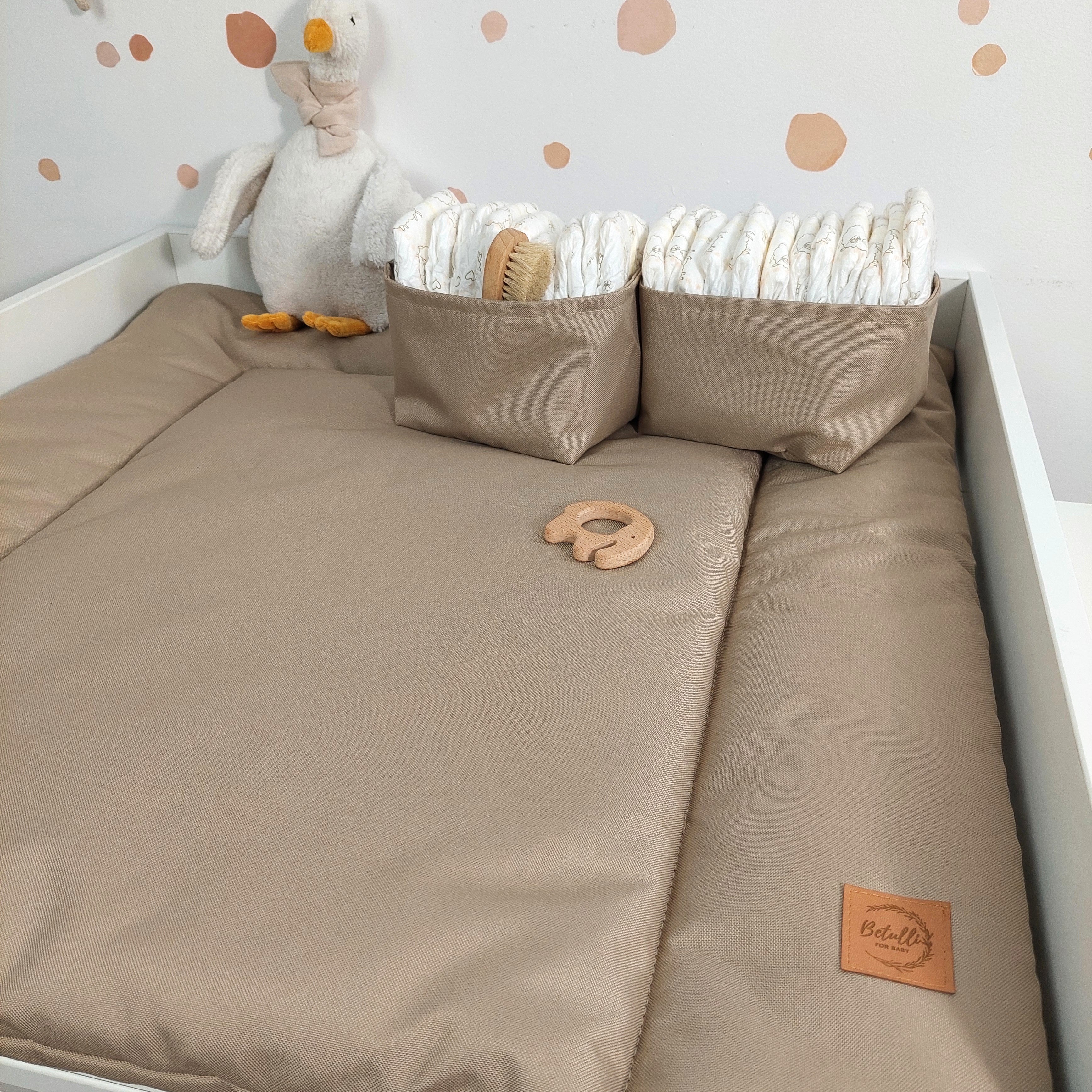 Wasserabweisende Wickelauflage Dunkelbeige Mocha mousse
