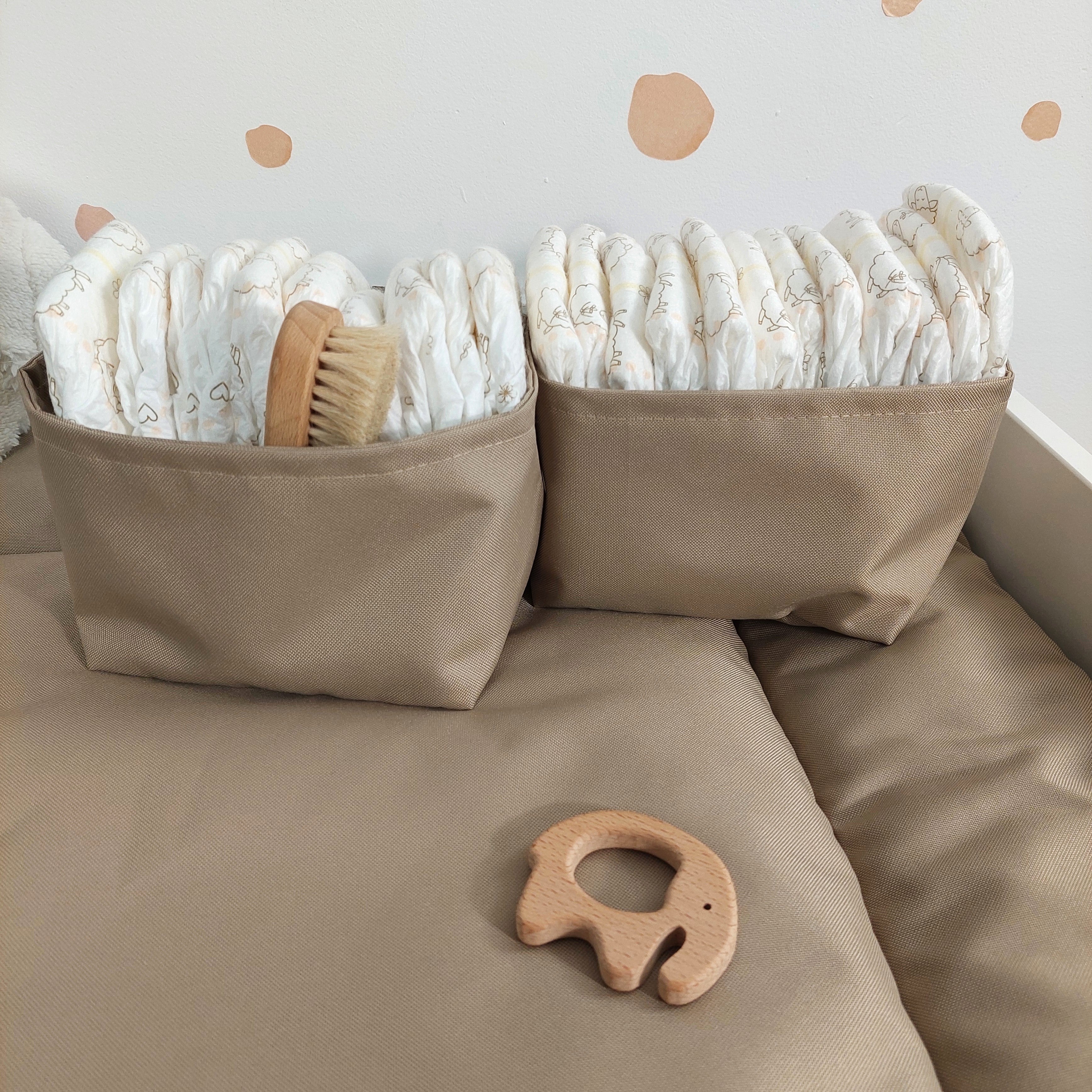Wasserabweisende Wickelauflage Dunkelbeige Mocha mousse