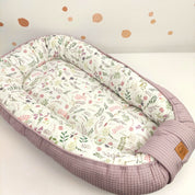 Babynest Waffel Altrosa Blumen
