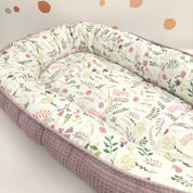 Babynest Waffel Altrosa Blumen