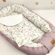 Babynest Waffel Altrosa Blumen