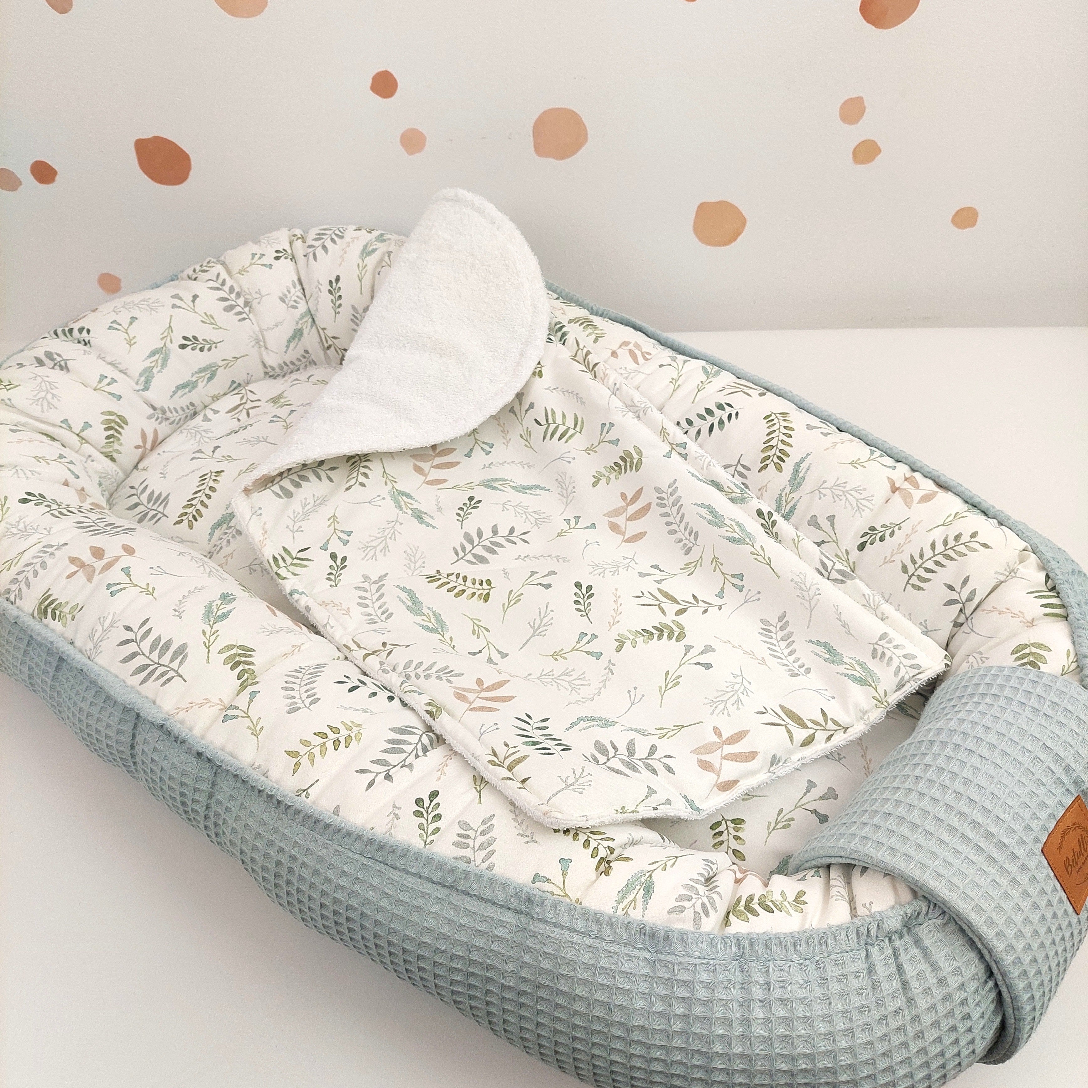 Babynest Waffel Salbei Wiese