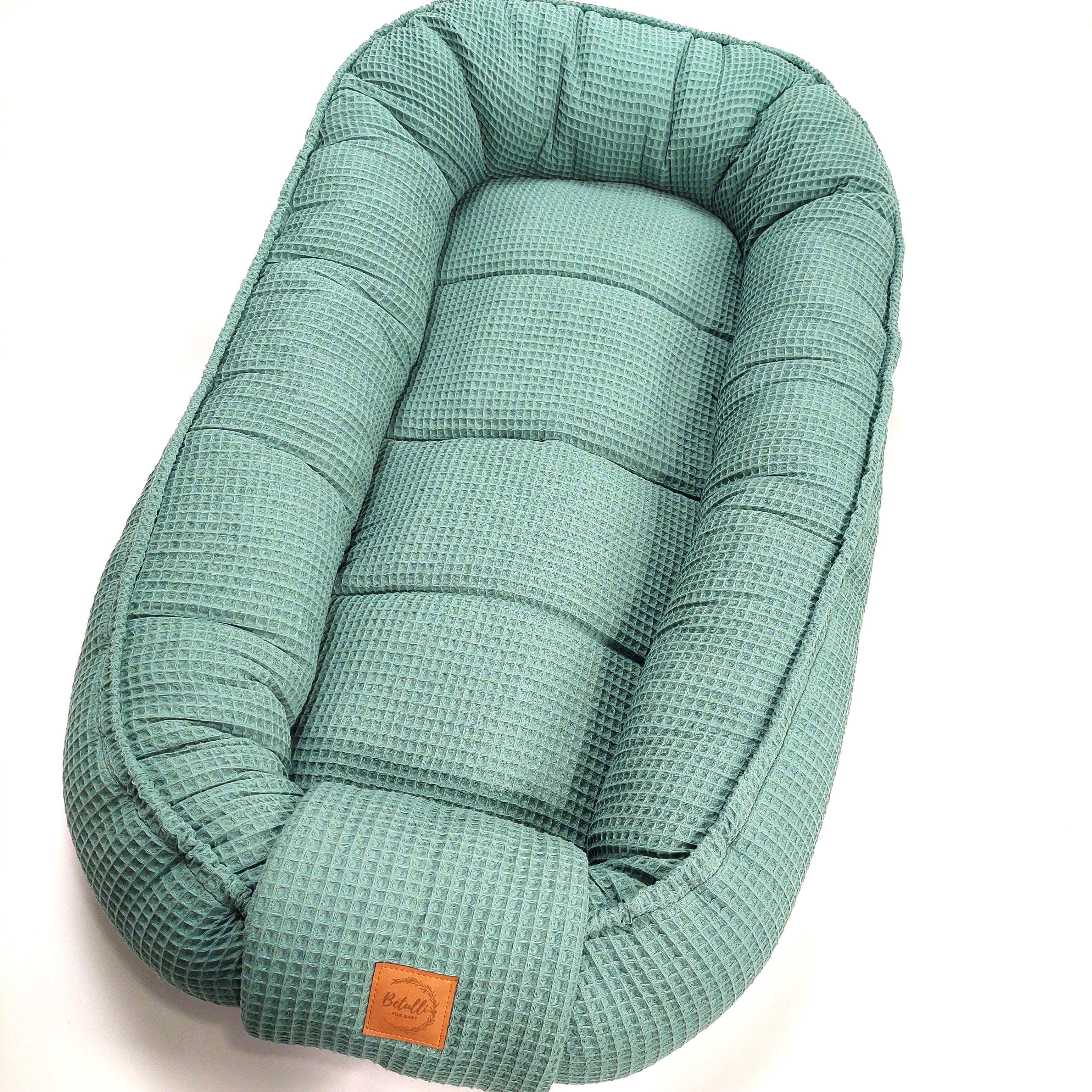 Babynest Waffel Altgrün