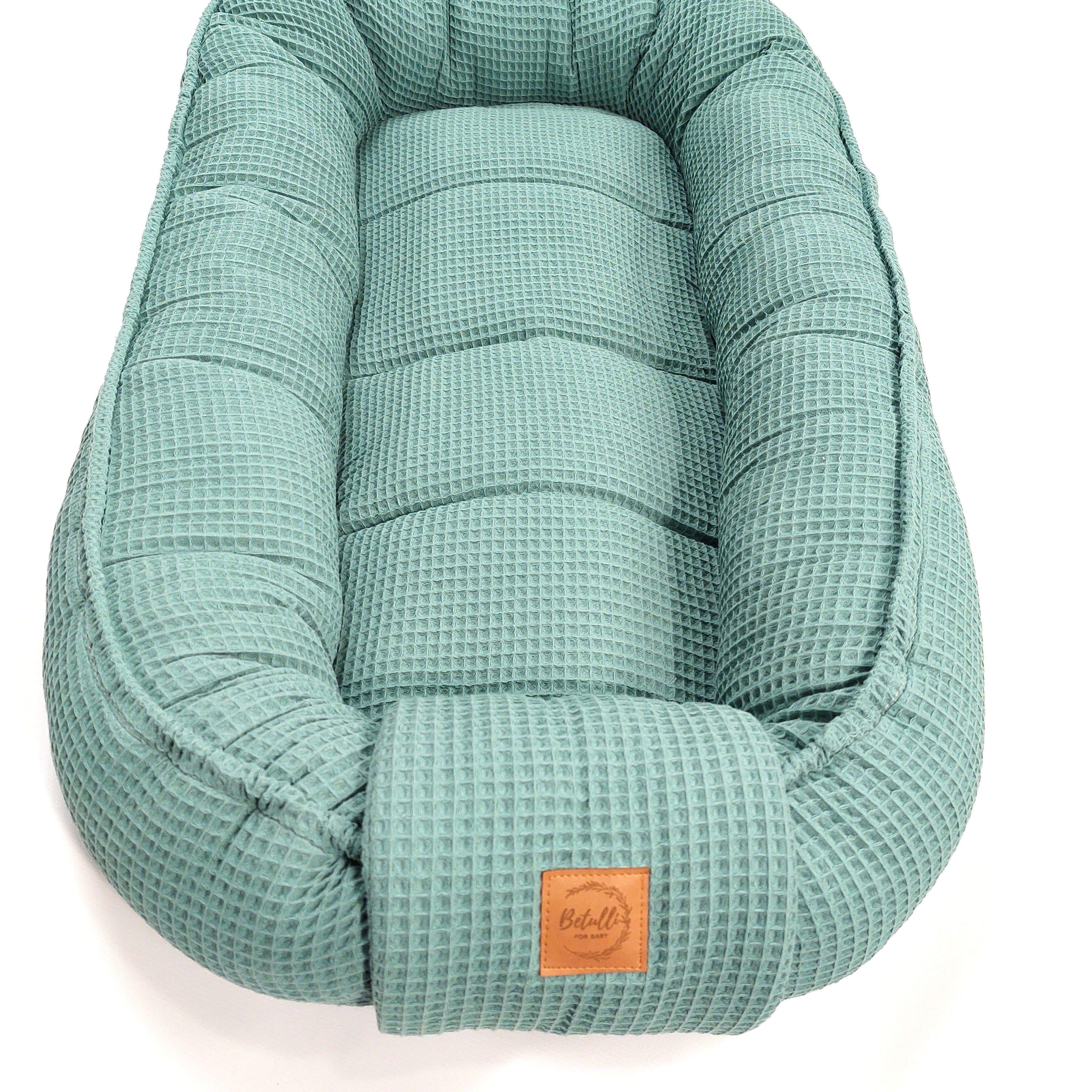 Babynest Waffel Altgrün