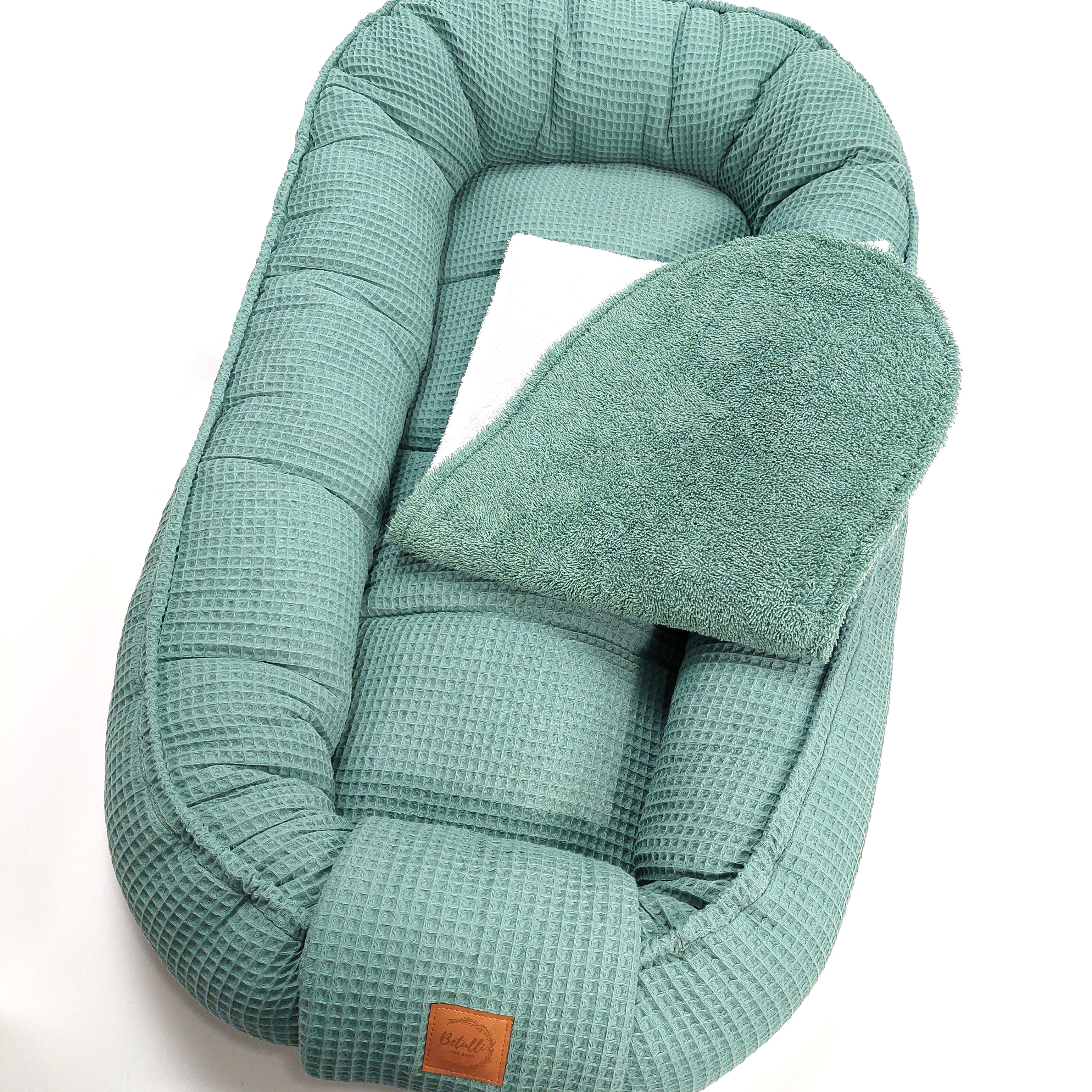 Babynest Waffel Altgrün