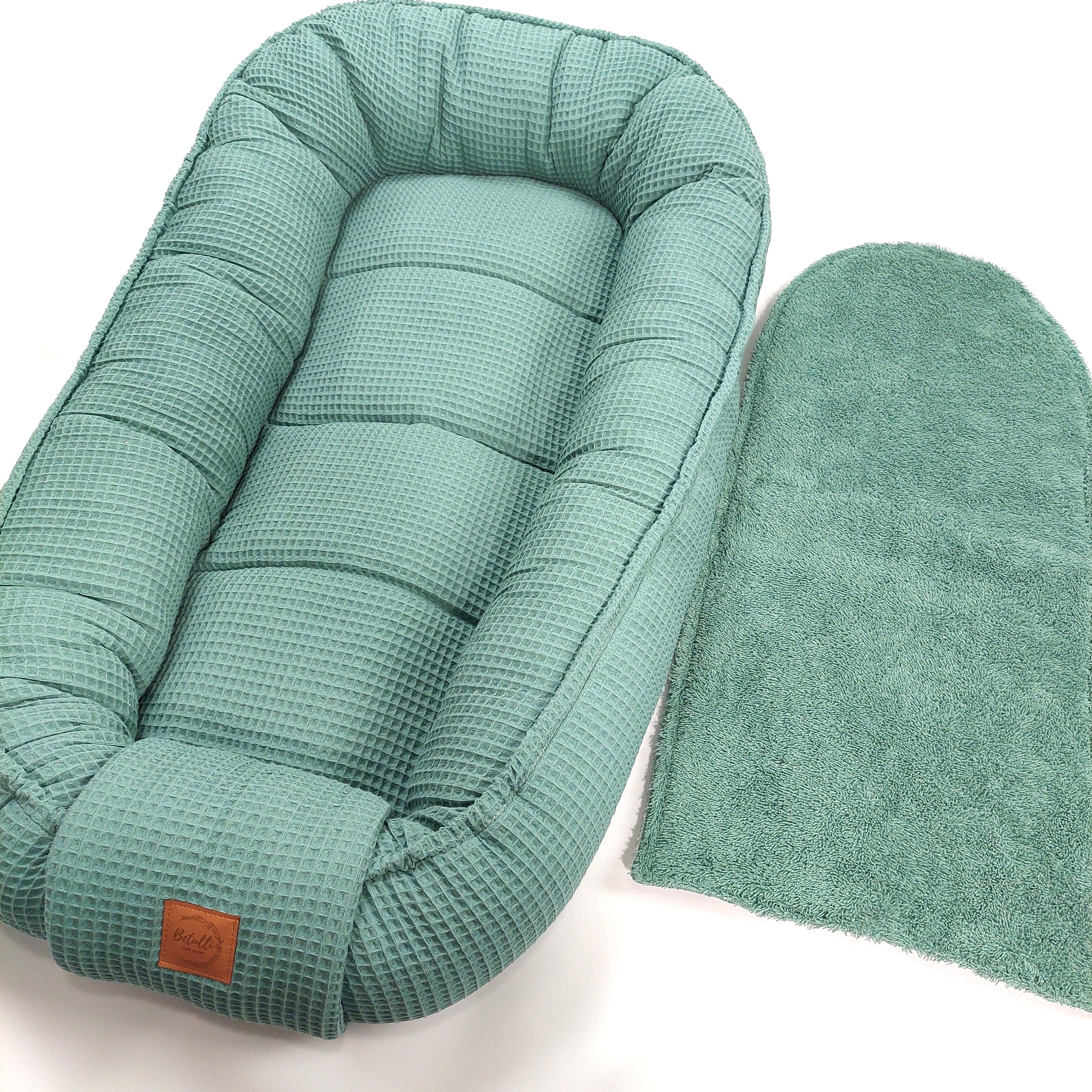 Babynest Waffel Altgrün
