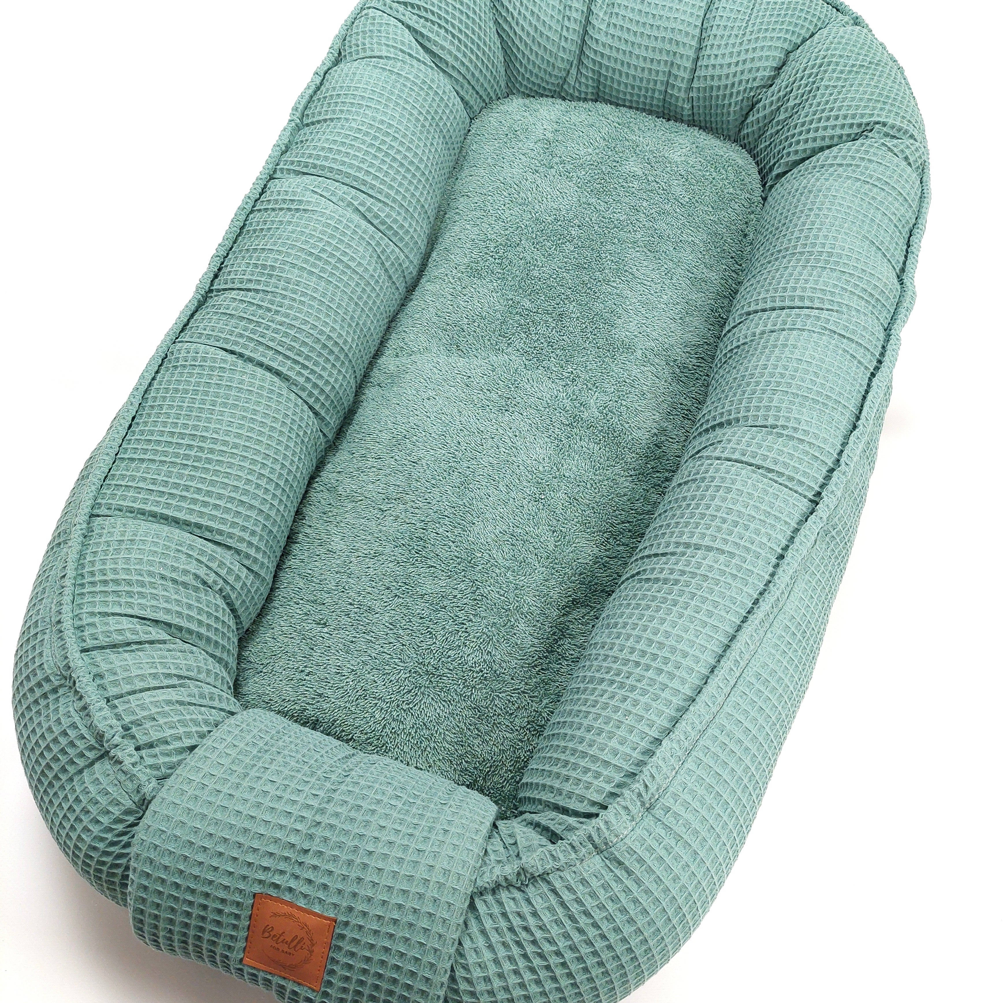 Babynest Waffel Altgrün