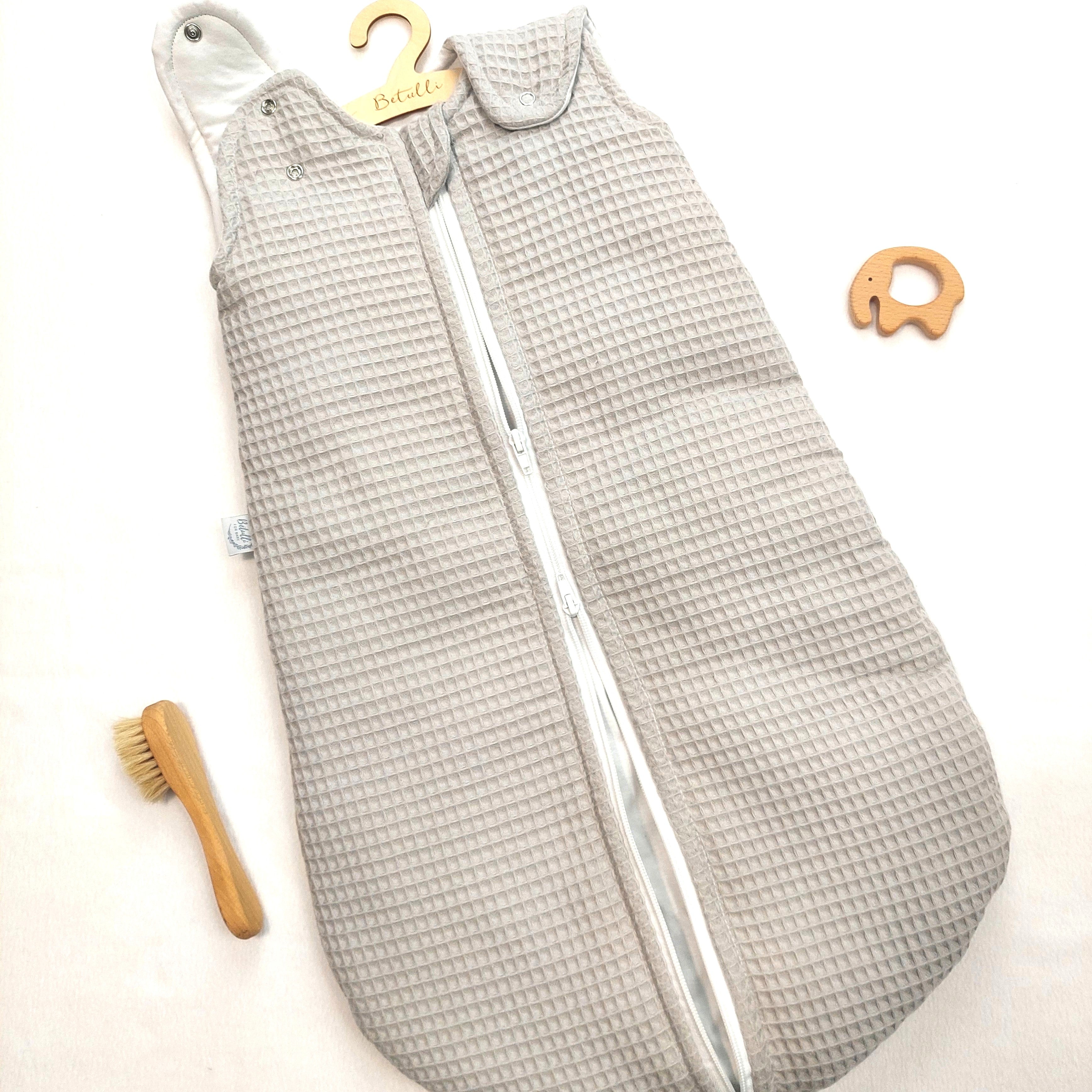 Baby Schlafsack Waffel Hellgrau