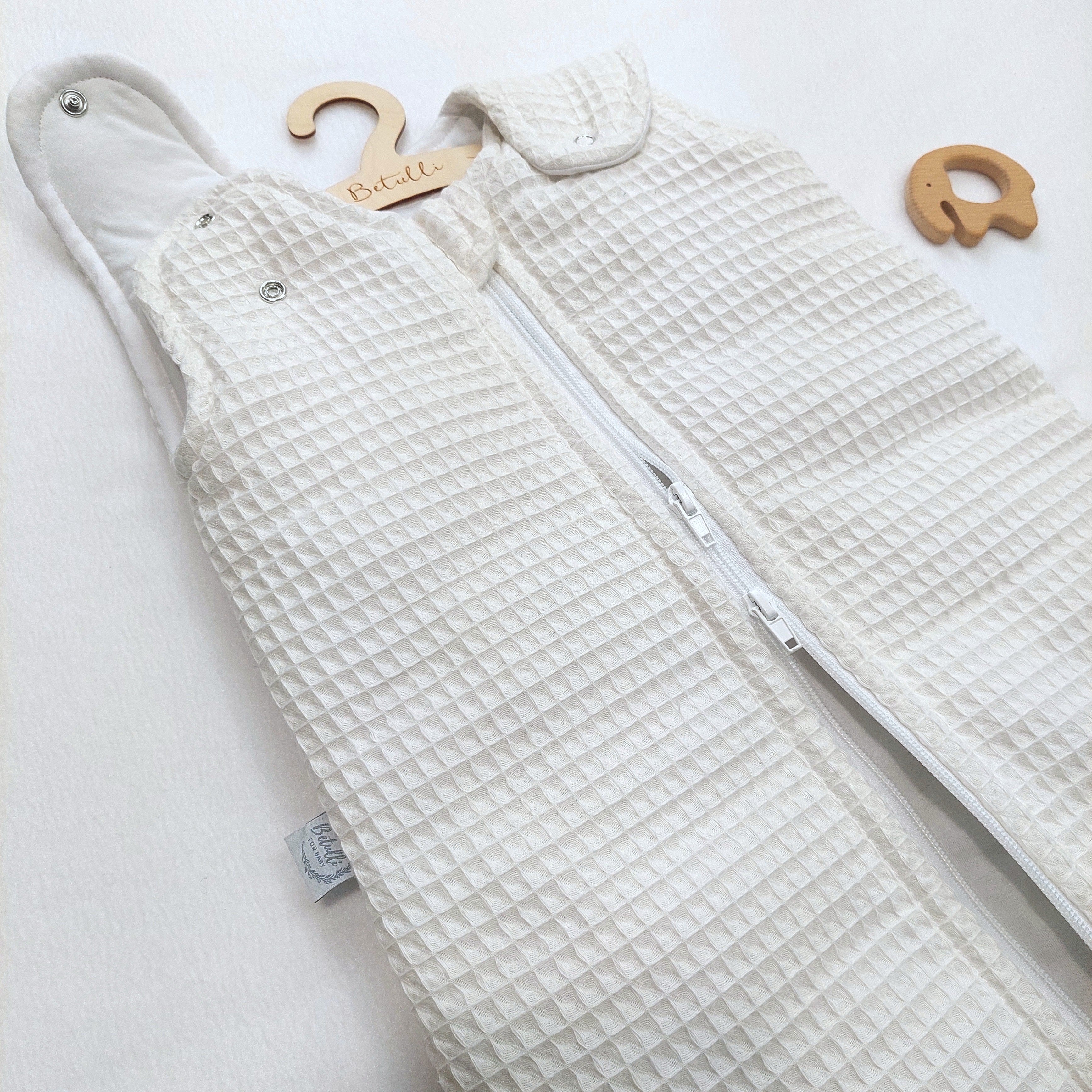 Baby Schlafsack Waffel Weiße Creme