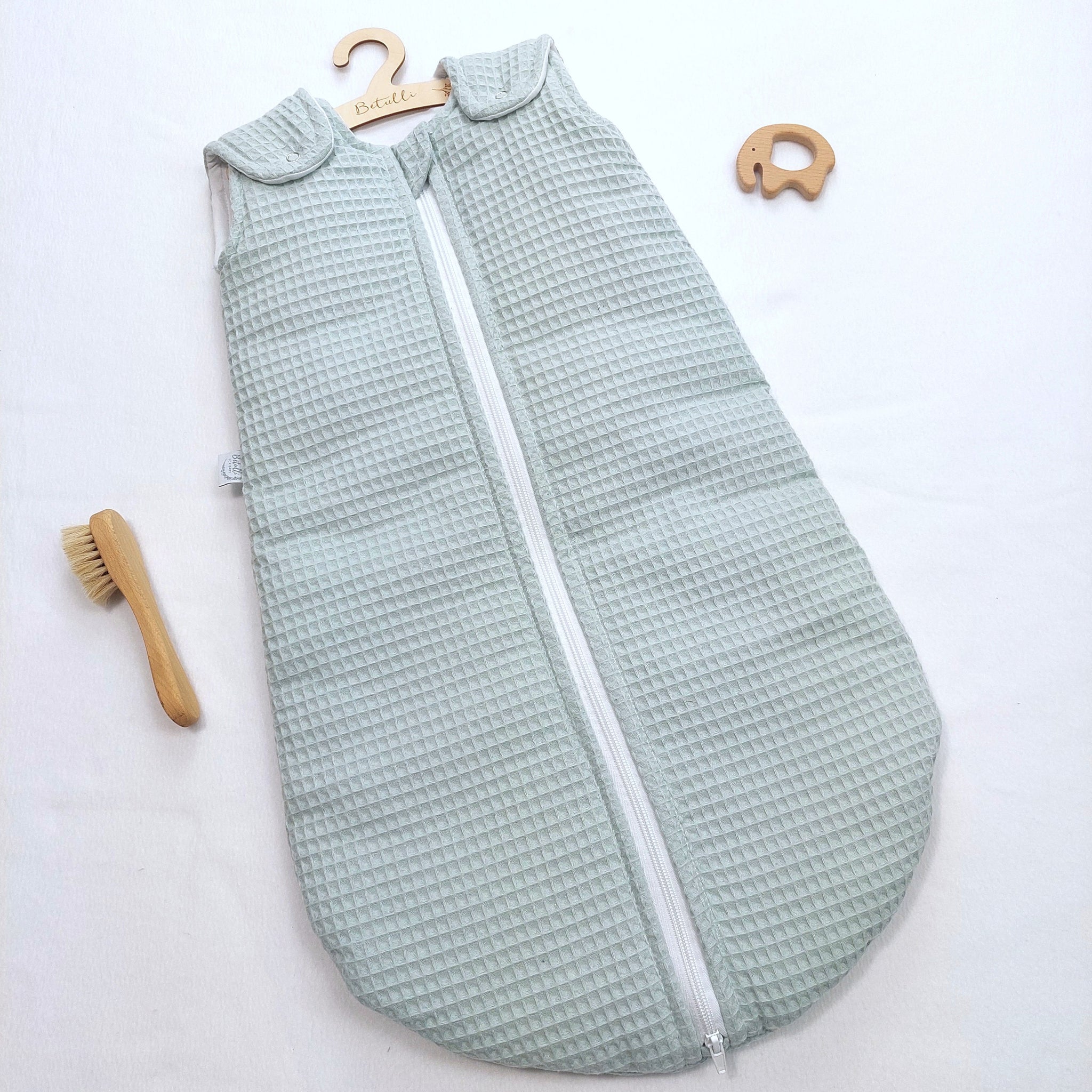 babywalz schlafsack Baby Schlafsack Waffel Salbei Mint – Betulli