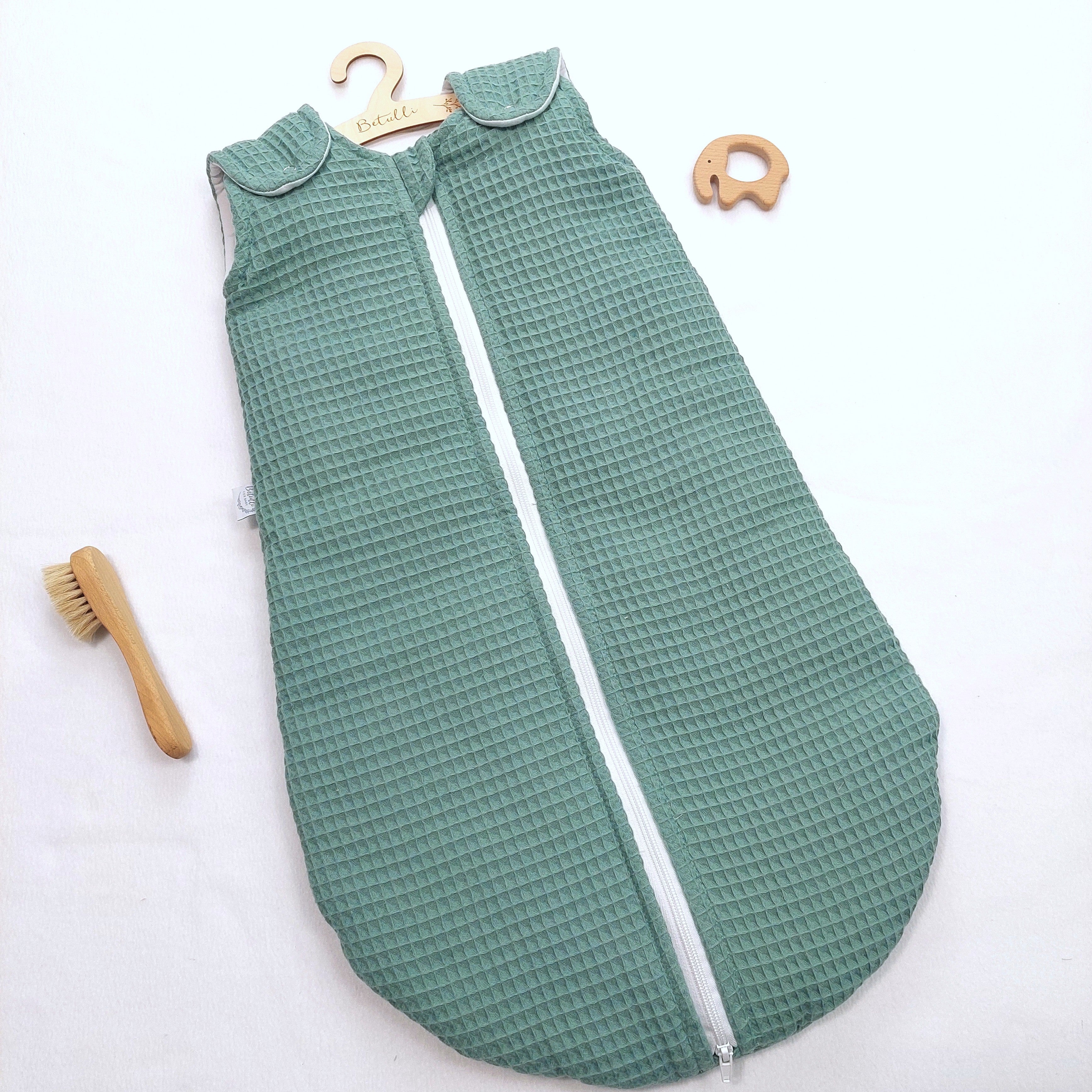 Baby Schlafsack Waffel Altgrün – Betulli
