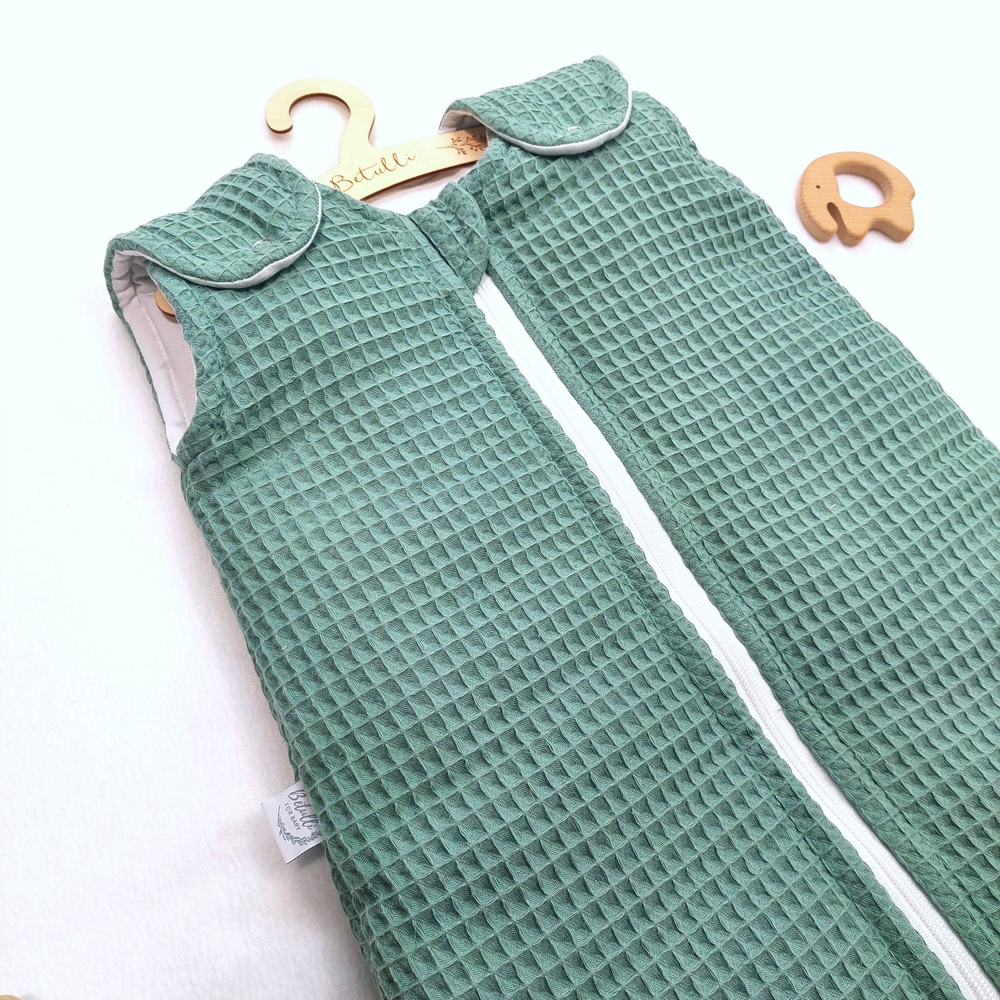Baby Schlafsack Waffel Altgrün