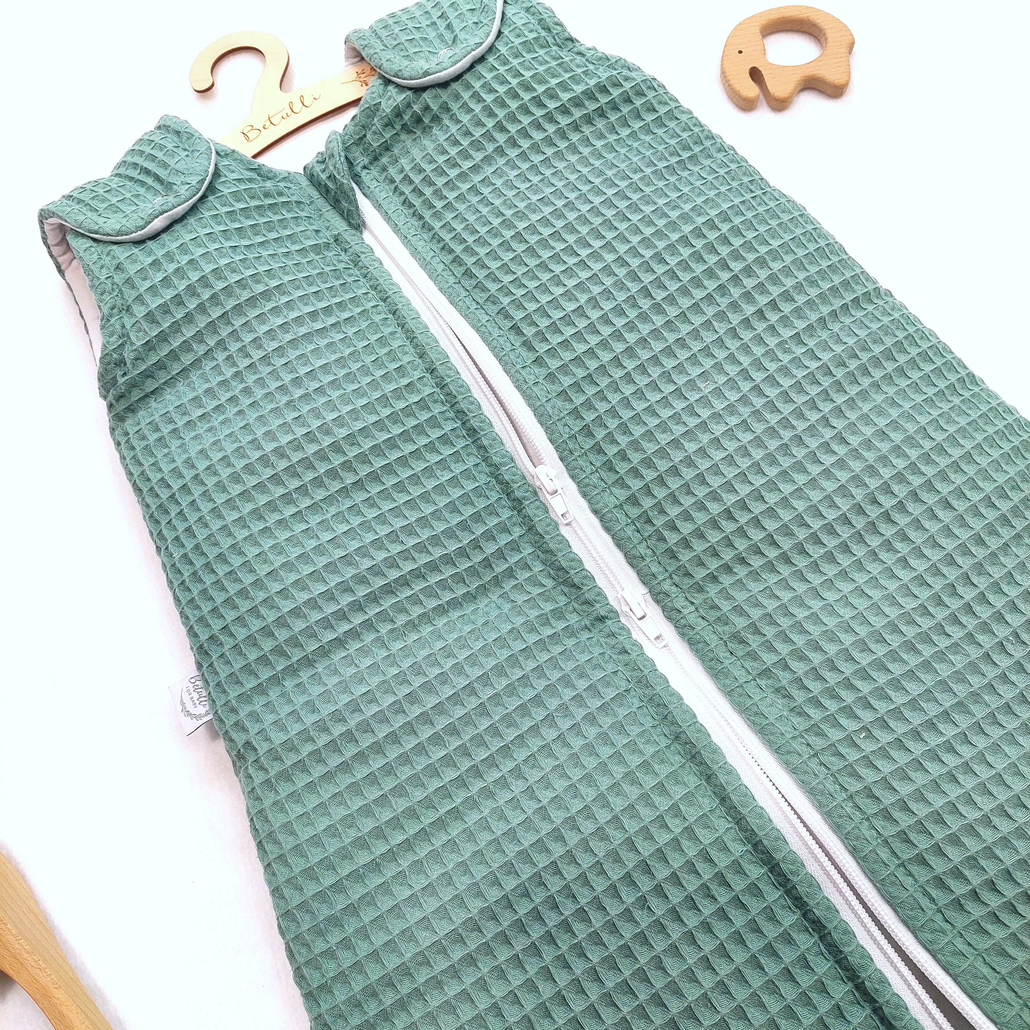 Baby Schlafsack Waffel Altgrün