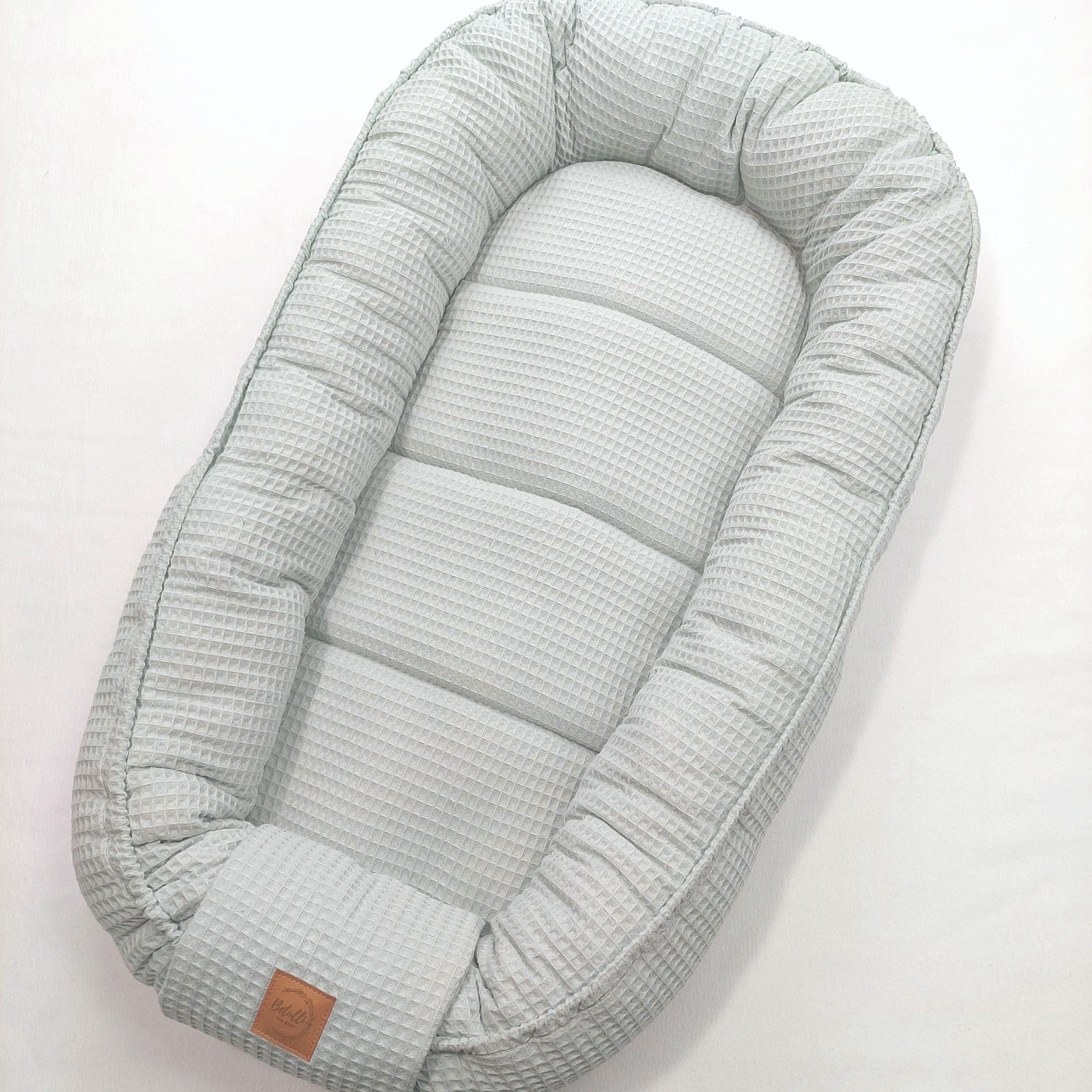 Babynest Waffel Salbei Mint