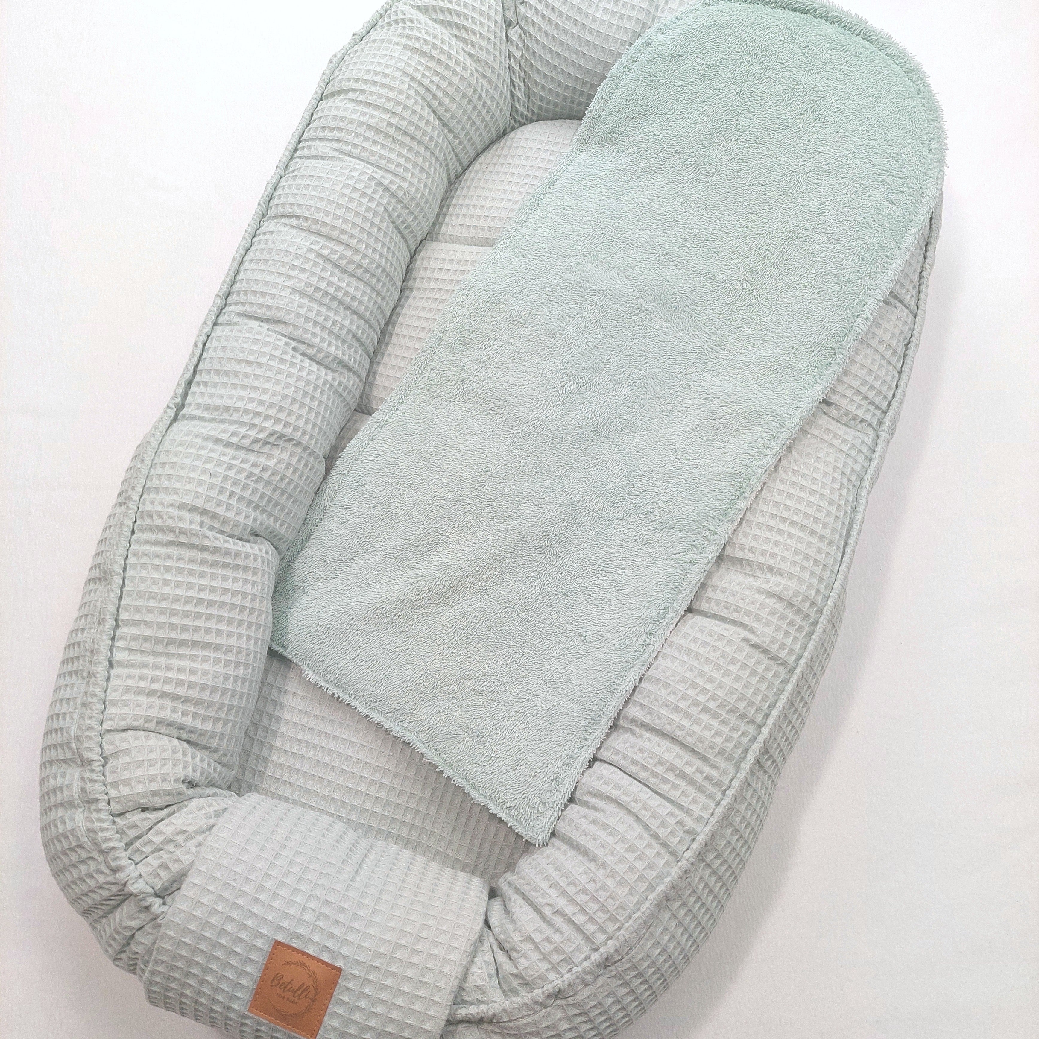 Babynest Waffel Salbei Mint