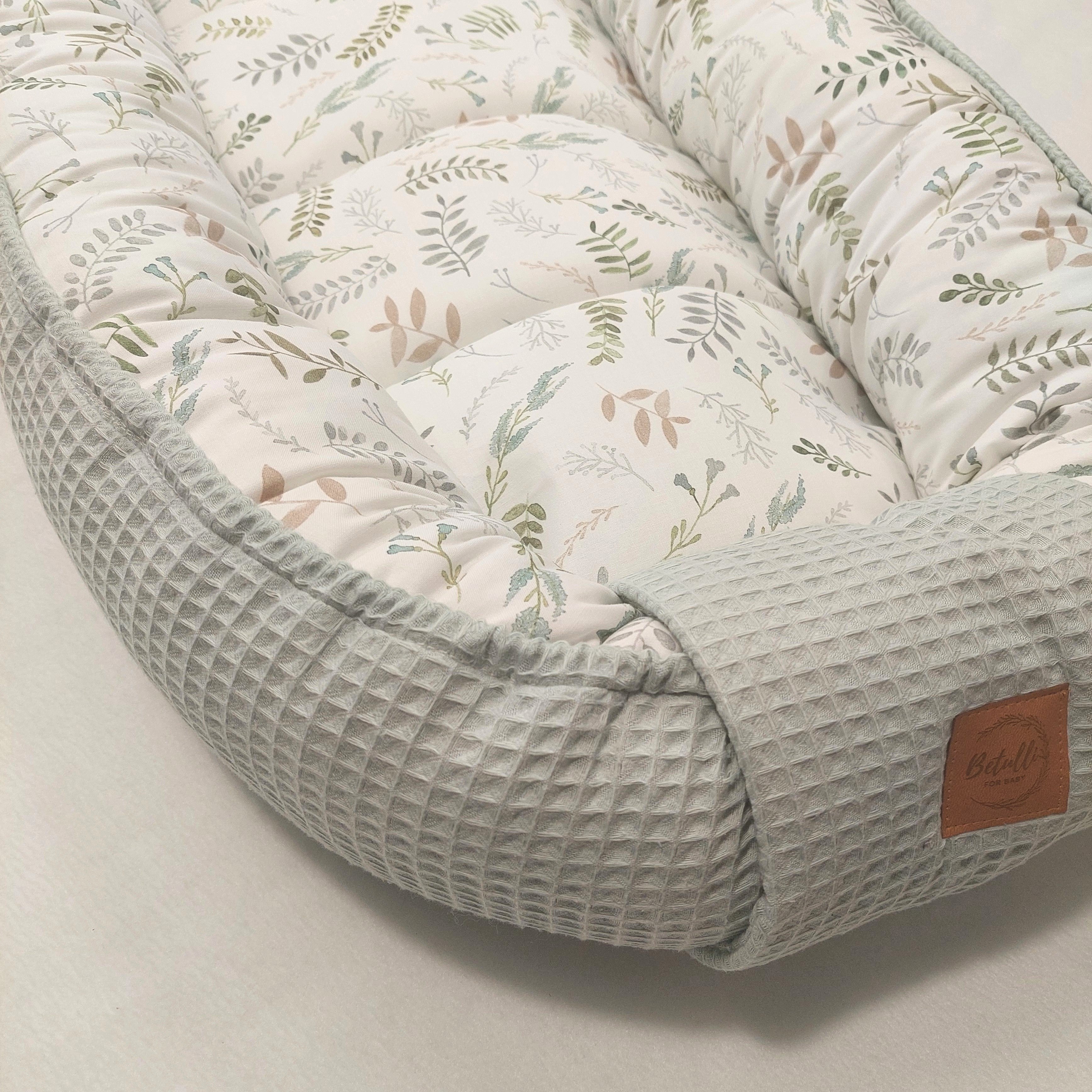 Babynest Waffel Salbei Floral