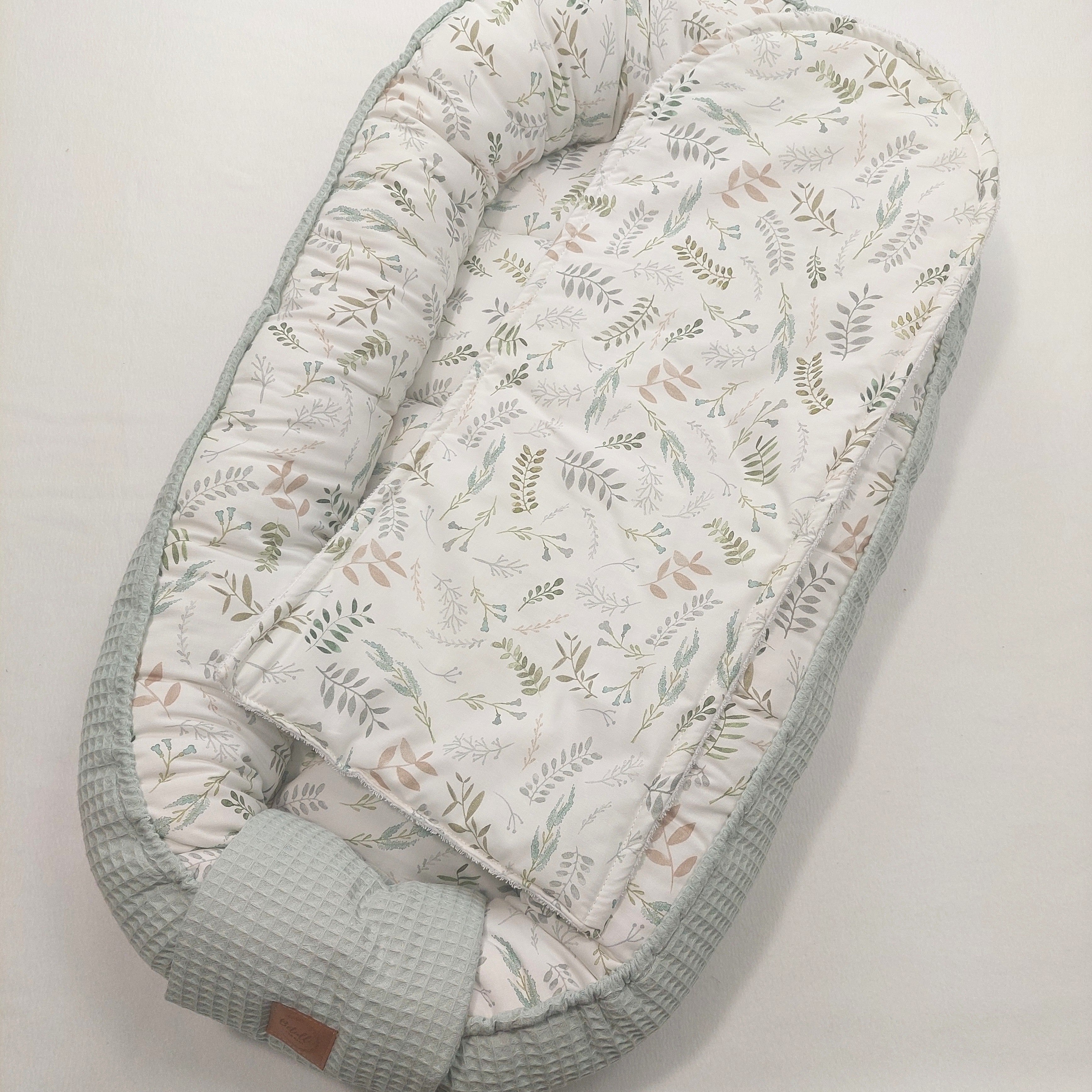 Babynest Waffel Salbei Floral
