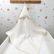Babyhandtuch mit Kapuze Waffel Weiße Creme