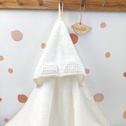 Babyhandtuch mit Kapuze Frottee Weiße Creme