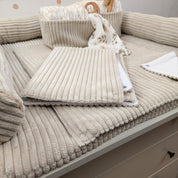 Cord Wickelauflage Hellbeige mit abnehmbarer wasserdichter Auflage mit Druckknöpfen