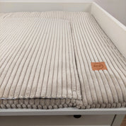 Cord Wickelauflage Sandbeige mit abnehmbarer wasserdichter Auflage mit Druckknöpfen
