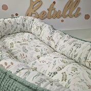 Babynest Waffel Salbeigrün Floral