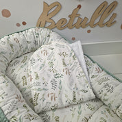 Babynest Waffel Salbeigrün Floral