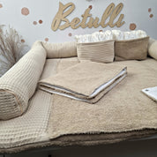 Wickelauflage mit wasserdichte abknöpfbare Auflage mit Druckknöpfen Beige Frottee und Waffel