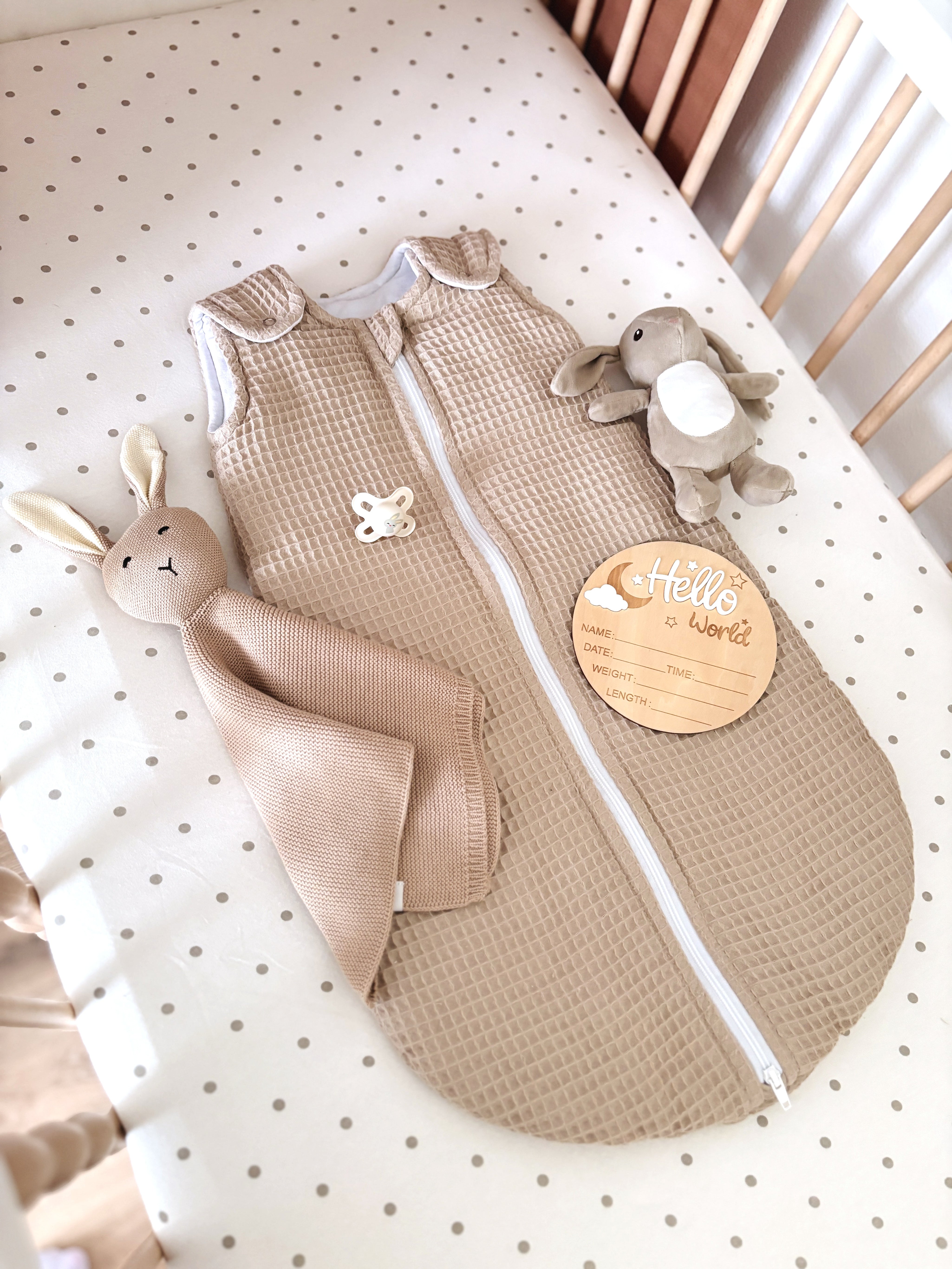 Baby Schlafsack Waffel Hellbeige