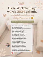 Wickelauflage mit wasserdichte abknöpfbare Auflage mit Druckknöpfen Hellbeige Frottee und Waffel