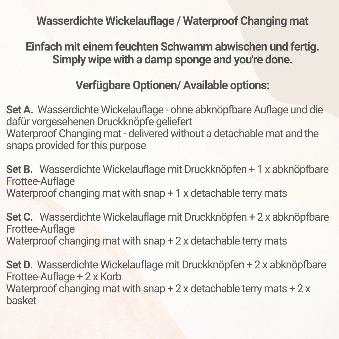 Wasserdichte Wickelauflage Beige Gänse