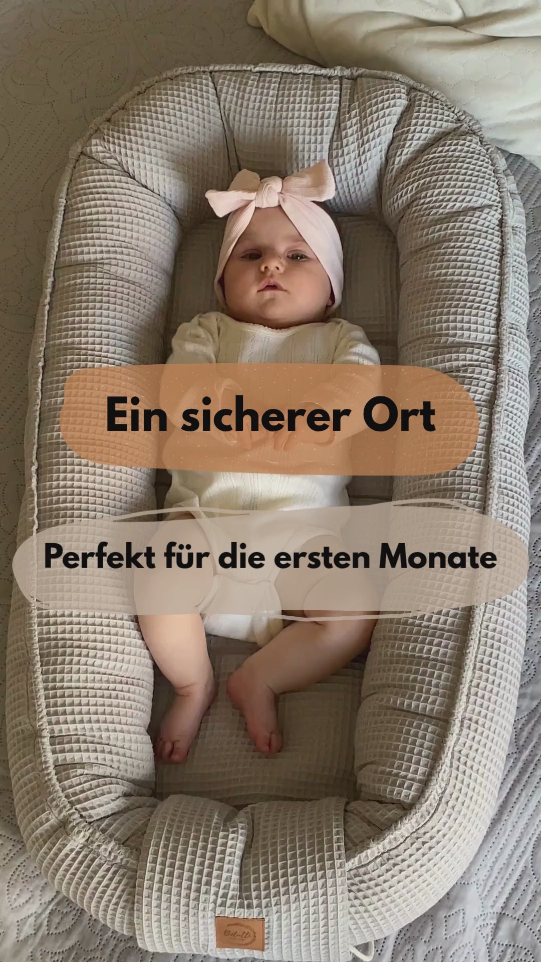 Babynest Waffel Hellgrau