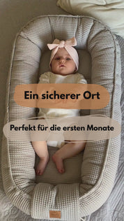 Babynest Waffel Hellgrau