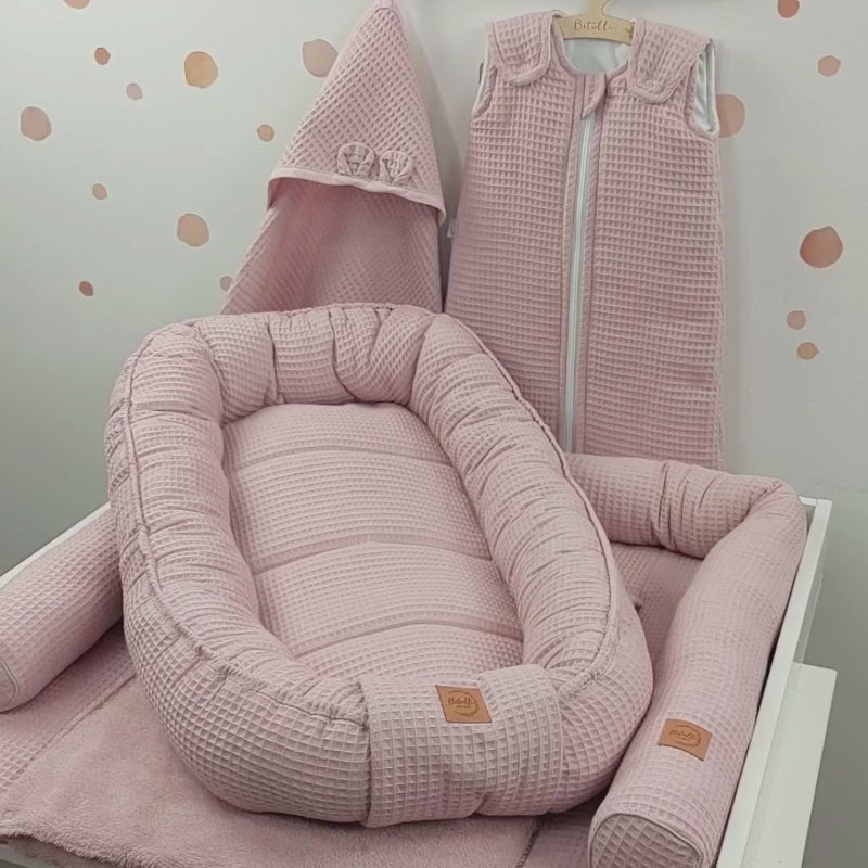 Babynest Waffel Puderrosa