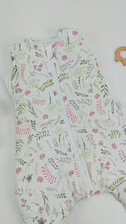 Baby Schlafsack mit Füßen Altrosa Blumen