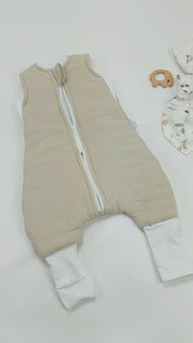 Baby Schlafsack mit Füßen Musselin Beige