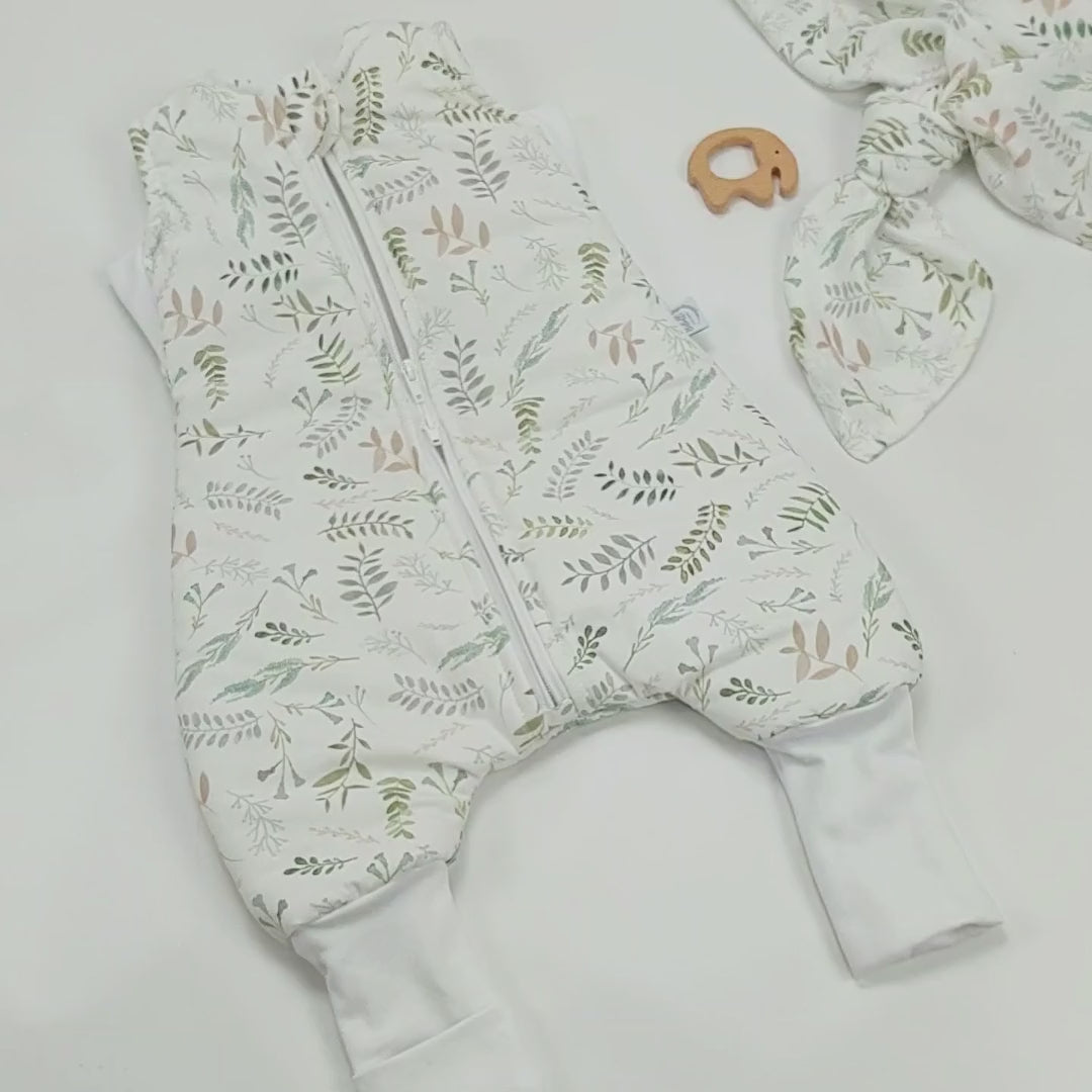 Baby Schlafsack mit Füßen Vintage Wiese