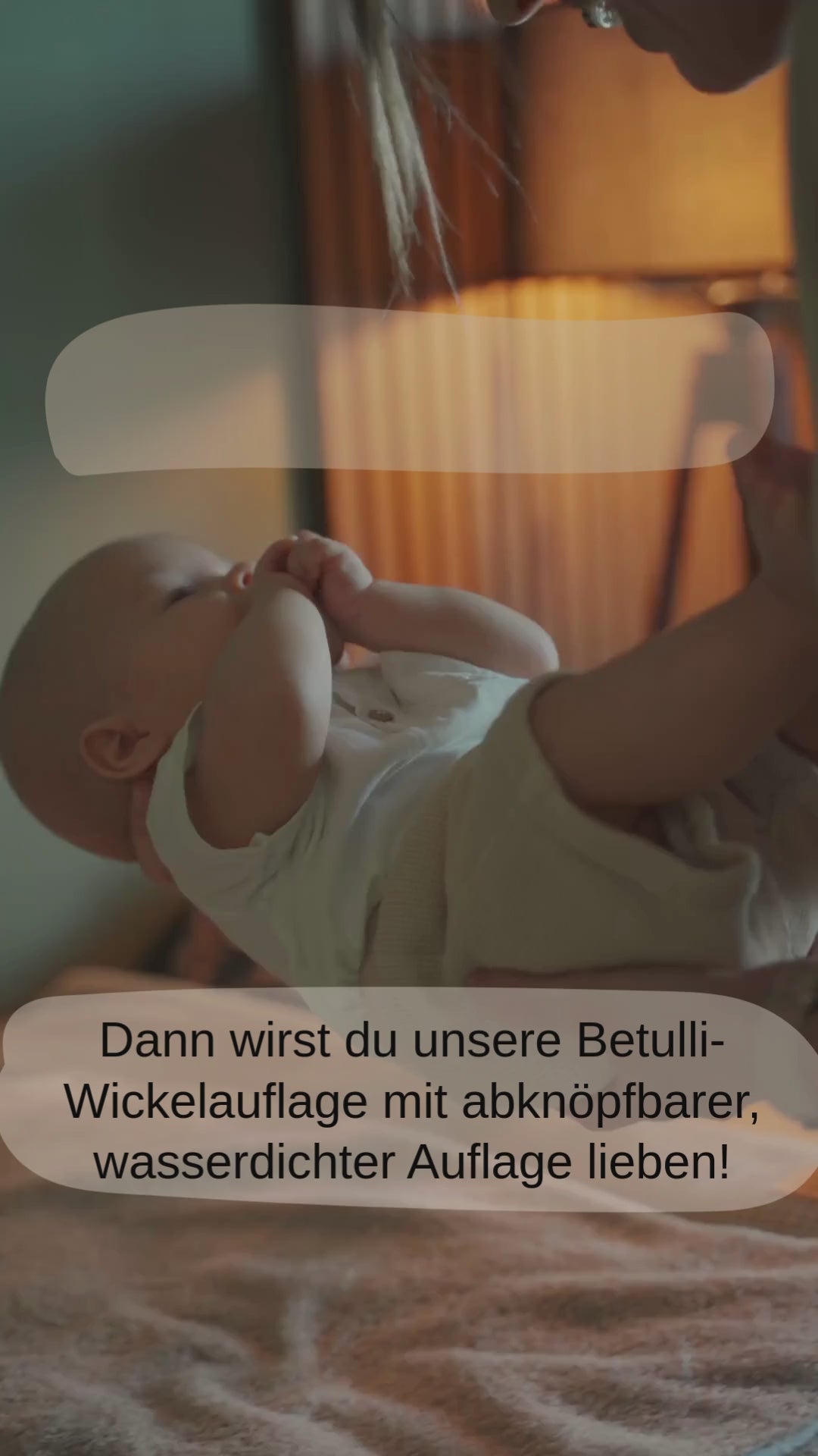 Wickelauflage mit wasserdichte abknöpfbare Auflage mit Druckknöpfen Hellbeige Frottee und Waffel