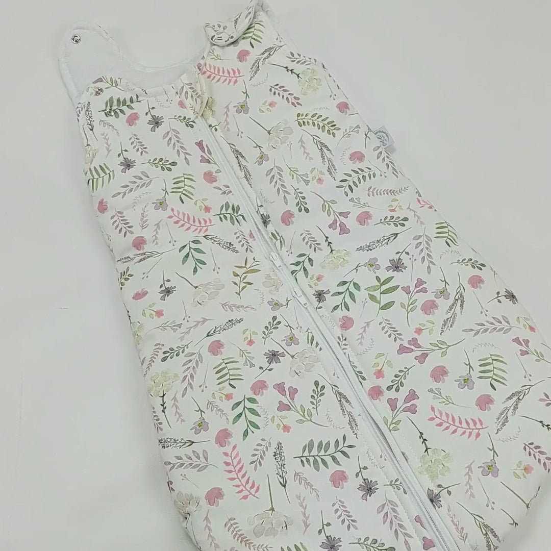 Baby Schlafsack Altrosa Blumen