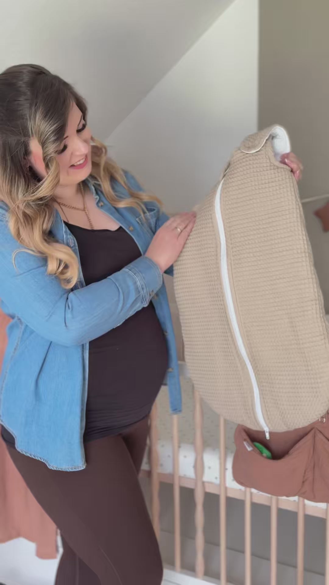Baby Schlafsack Waffel Hellbeige