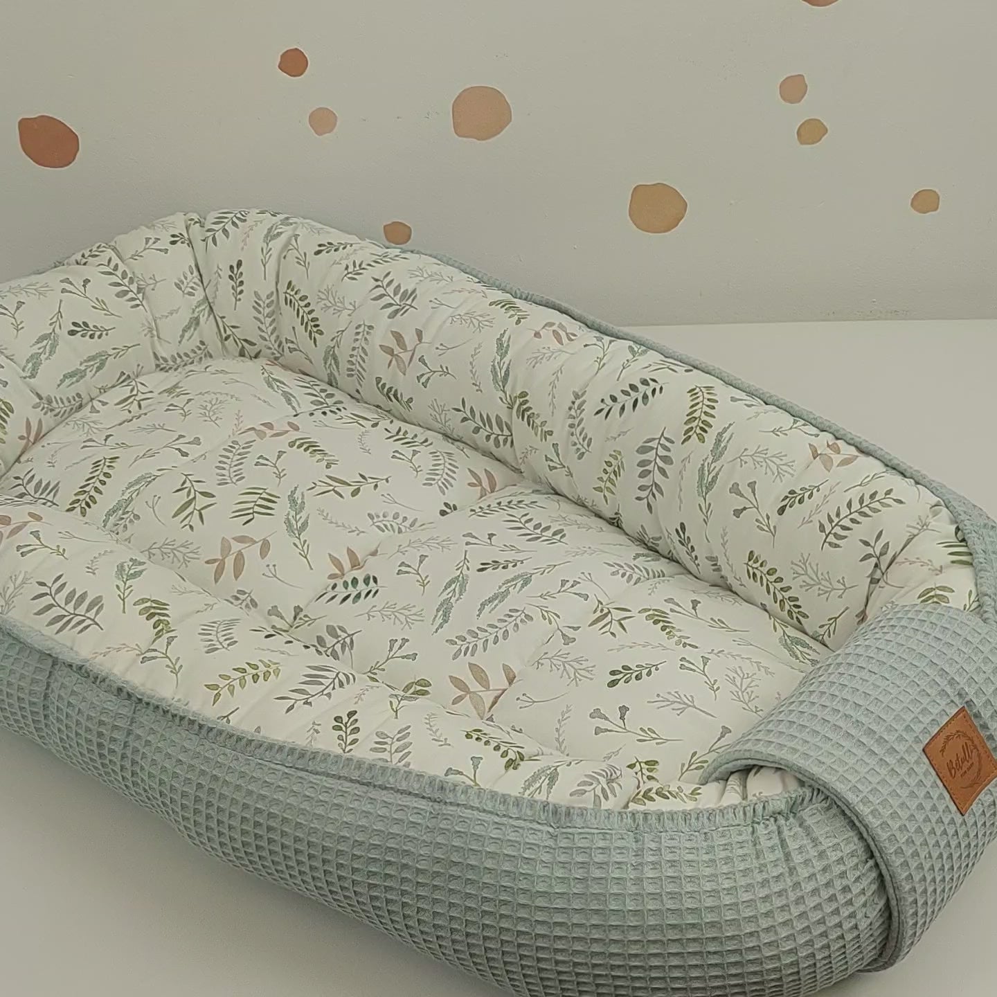 Babynest Waffel Salbei Wiese