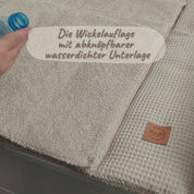 Wickelauflage mit wasserdichte abknöpfbare Auflage mit Druckknöpfen Hellbeige II Frottee und Waffel